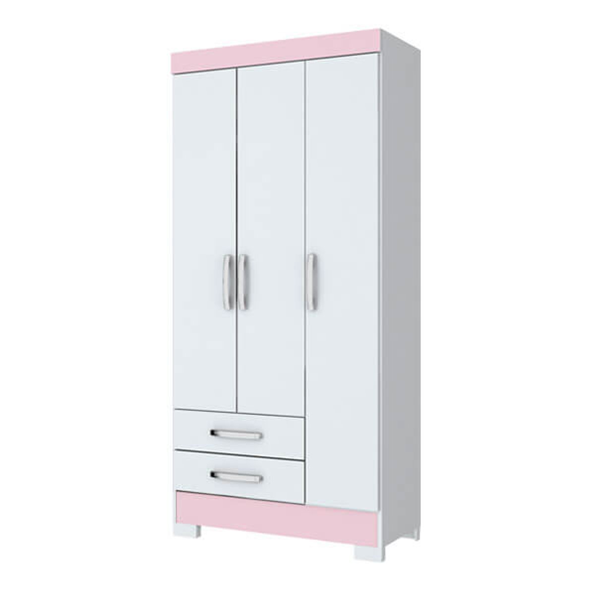 ROPERO 3 PUERTAS 2 CAJONES BE16 BLANCO|ROSA FLEX - 2