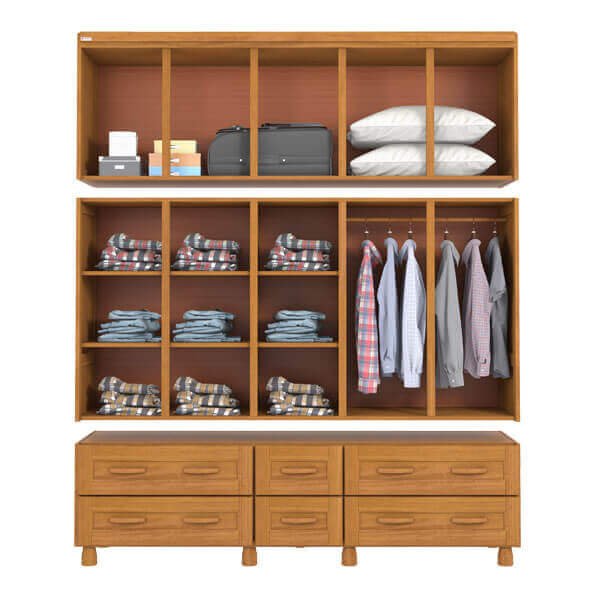 ROPERO 10 PUERTAS 6 CAJONES CON ESPEJO CARIBE TOZETTO CARVALLO