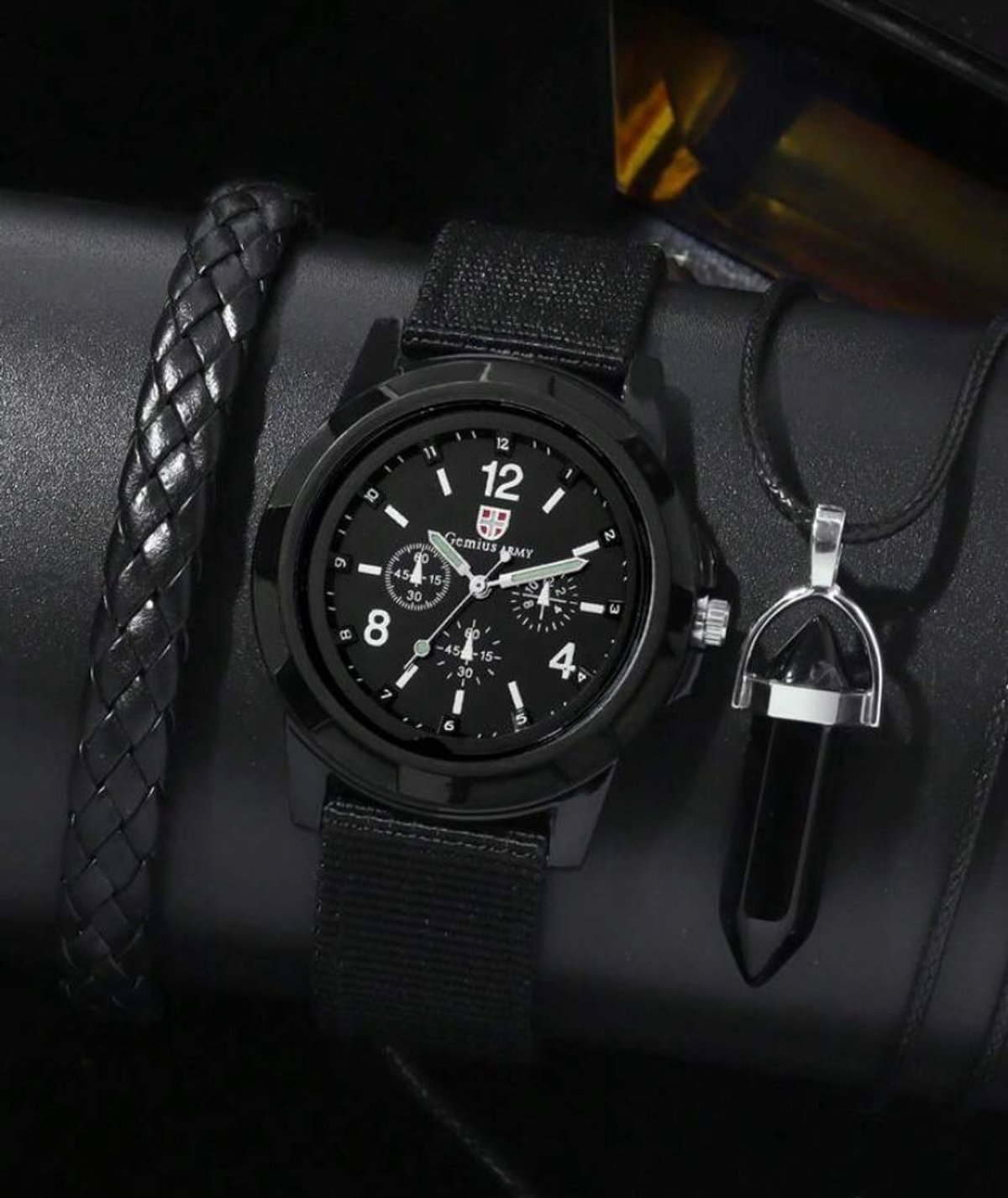 Reloj Gemius Army negro + pulsera + cadena - 2