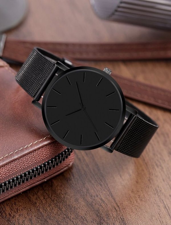 Reloj Geneva negro + pulsera + collar