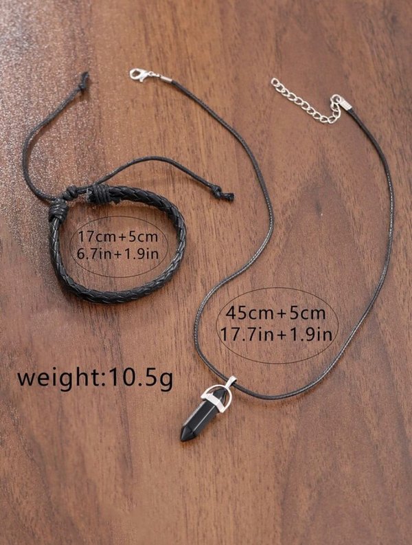 Reloj Geneva negro + pulsera + collar