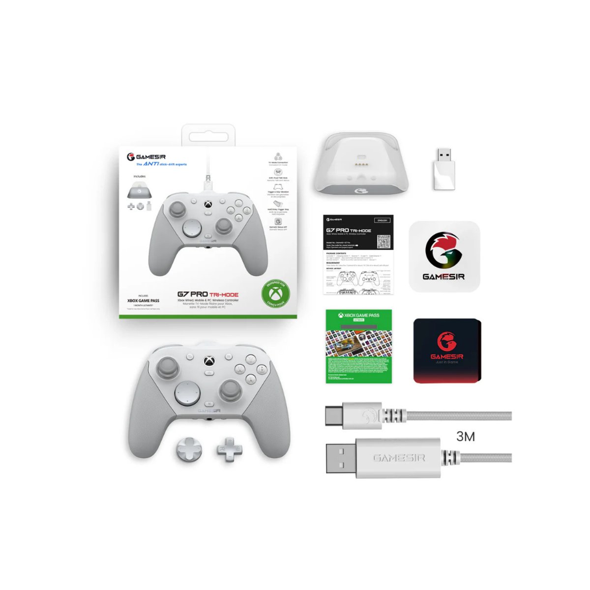 Control Inalámbrico GameSir G7 Pro Tri-Mode  Blanco - 4