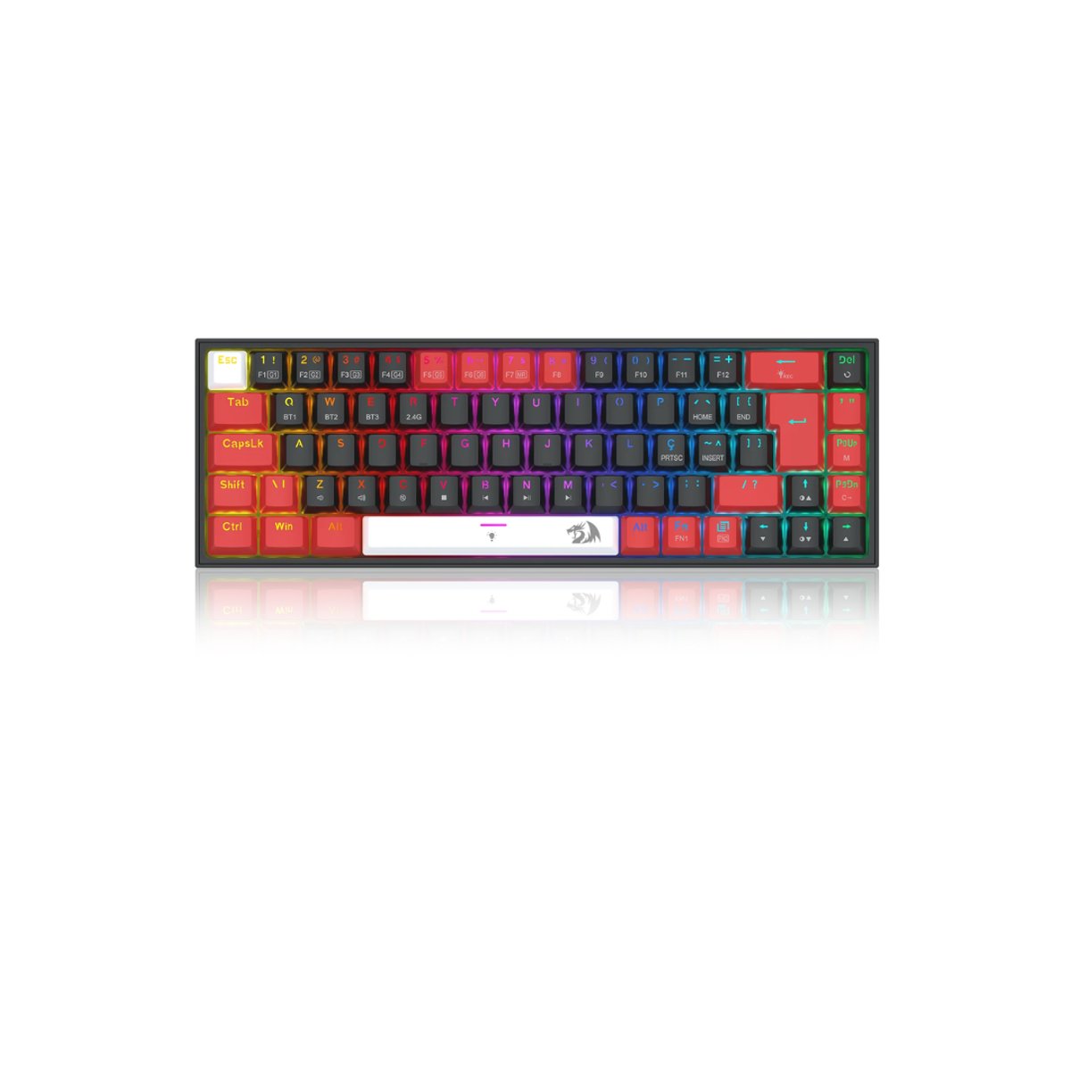 Teclado Mecánico Inalámbrico Gaming Redragon Castor PRO K631RGB
