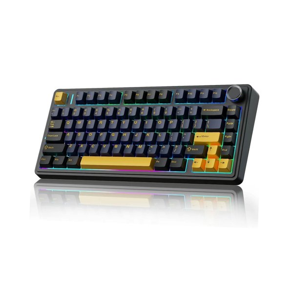Teclado Mecánico Inalámbrico Aula F75 Thunder Black (Tri-mode)