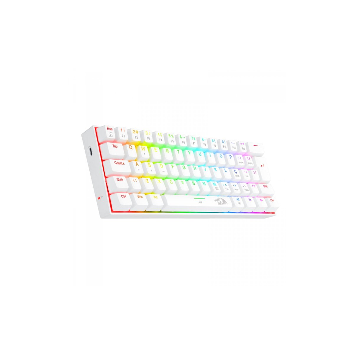 Teclado Mecánico 60% Gaming Redragon Dragonborn K630 Blanco - RGB - A cable 