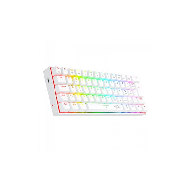 Teclado Mecánico 60% Gaming Redragon Dragonborn K630 Blanco - RGB - A cable 