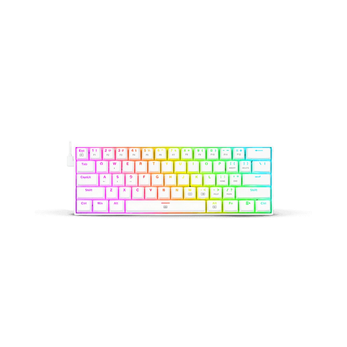 Teclado Mecánico 60% Gaming Redragon Dragonborn K630 Blanco - RGB - A cable 