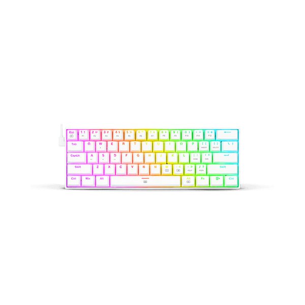 Teclado Mecánico 60% Gaming Redragon Dragonborn K630 Blanco - RGB - A cable 