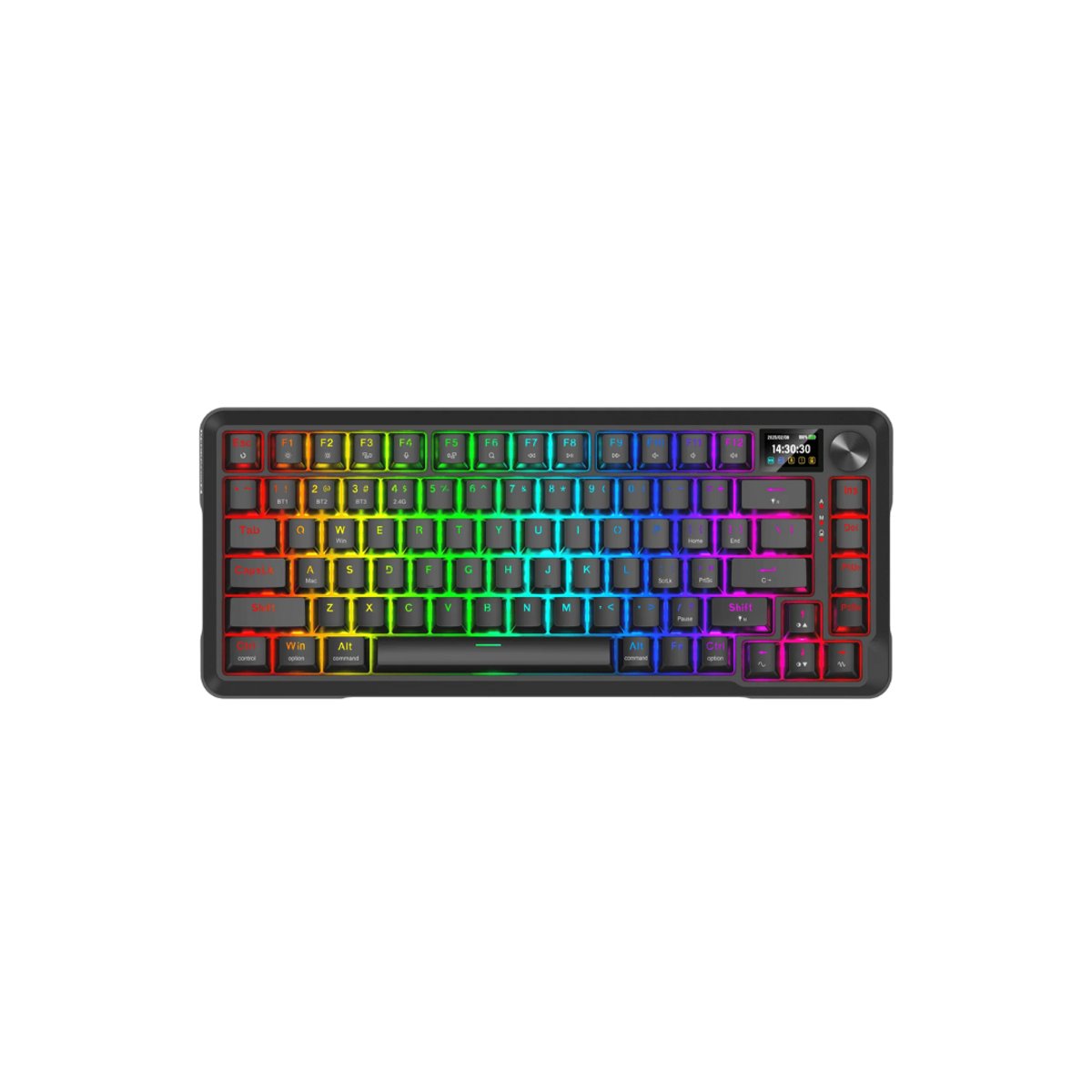 Teclado Mecánico 75%  Inalámbrico Gaming Inalámbrico Redragon Behemoth K724 Pro - RGB  Negro