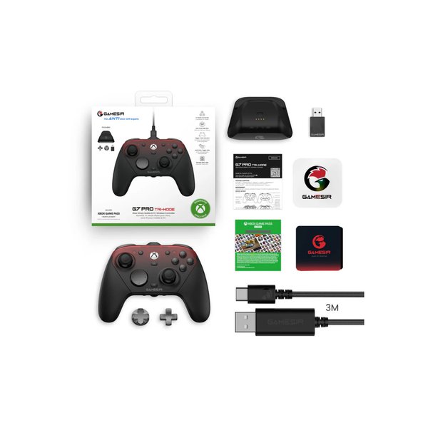 Control Inalámbrico GameSir G7 Pro Tri-Mode  Negro/Rojo