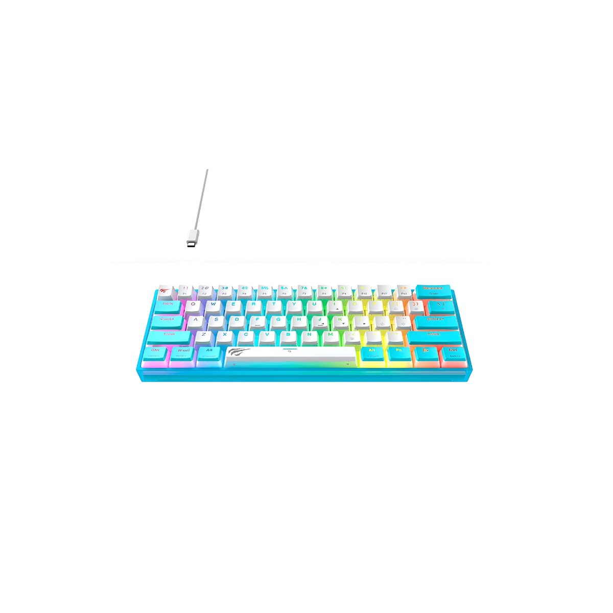 Teclado Mecánico Gaming Havit KB903L Blanco/turquesa - 2