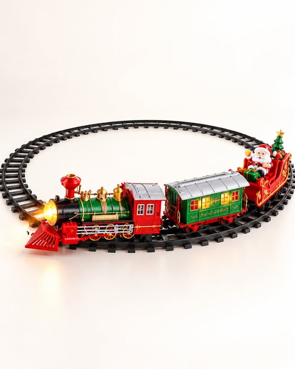 Set de Tren Navideño con Luces y Sonido para Árbol de Navidad