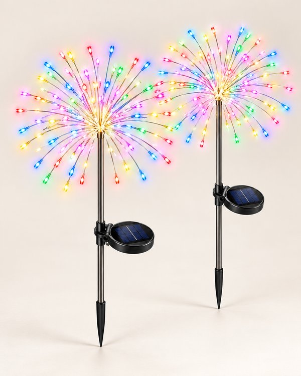 Lámparas Solares LED Efecto Fuegos Artificiales