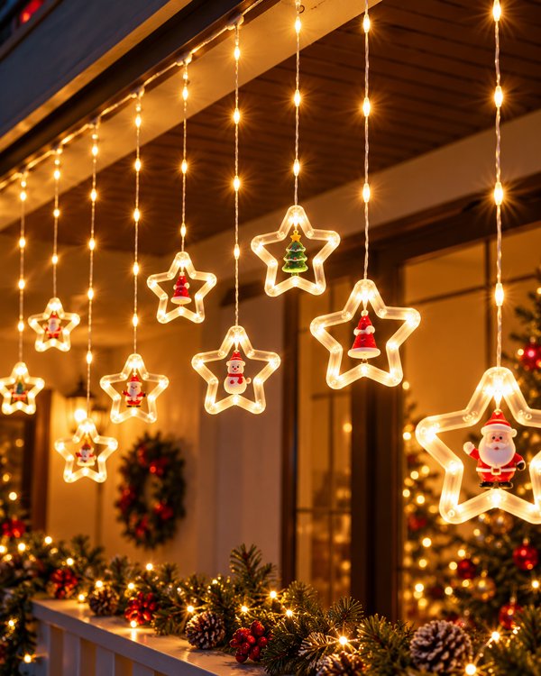 Guirnalda Navideña de Estrellas LED – 5 Metros