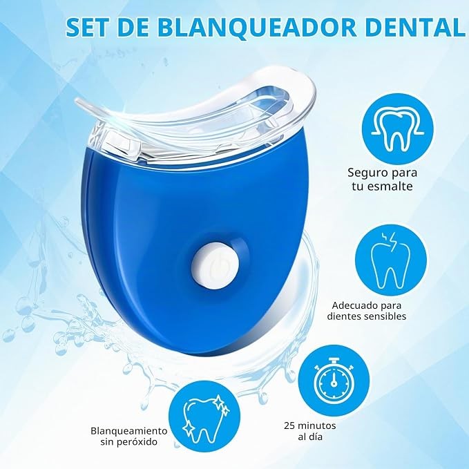 Set de blanqueamiento dental con dispositivo azul