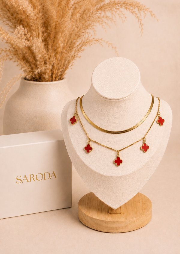 Collar Doble Rojo