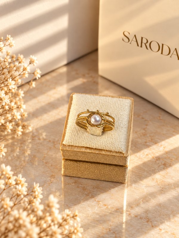 Anillo Golden Pearl