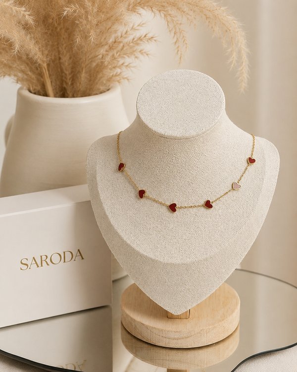 Gargantilla corazones red