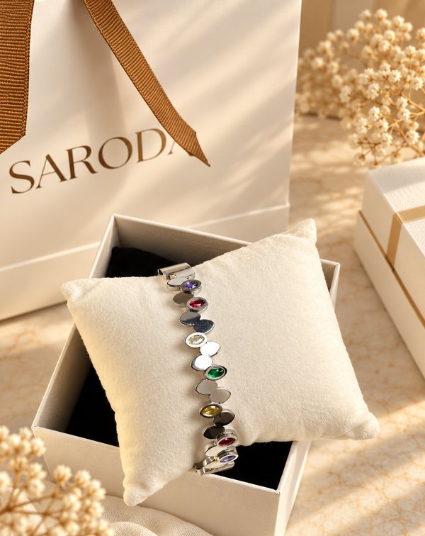 Pulsera Plateada Multicolor