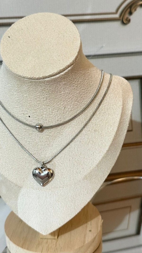 Collar doble corazón
