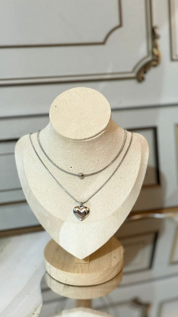 Collar doble corazón