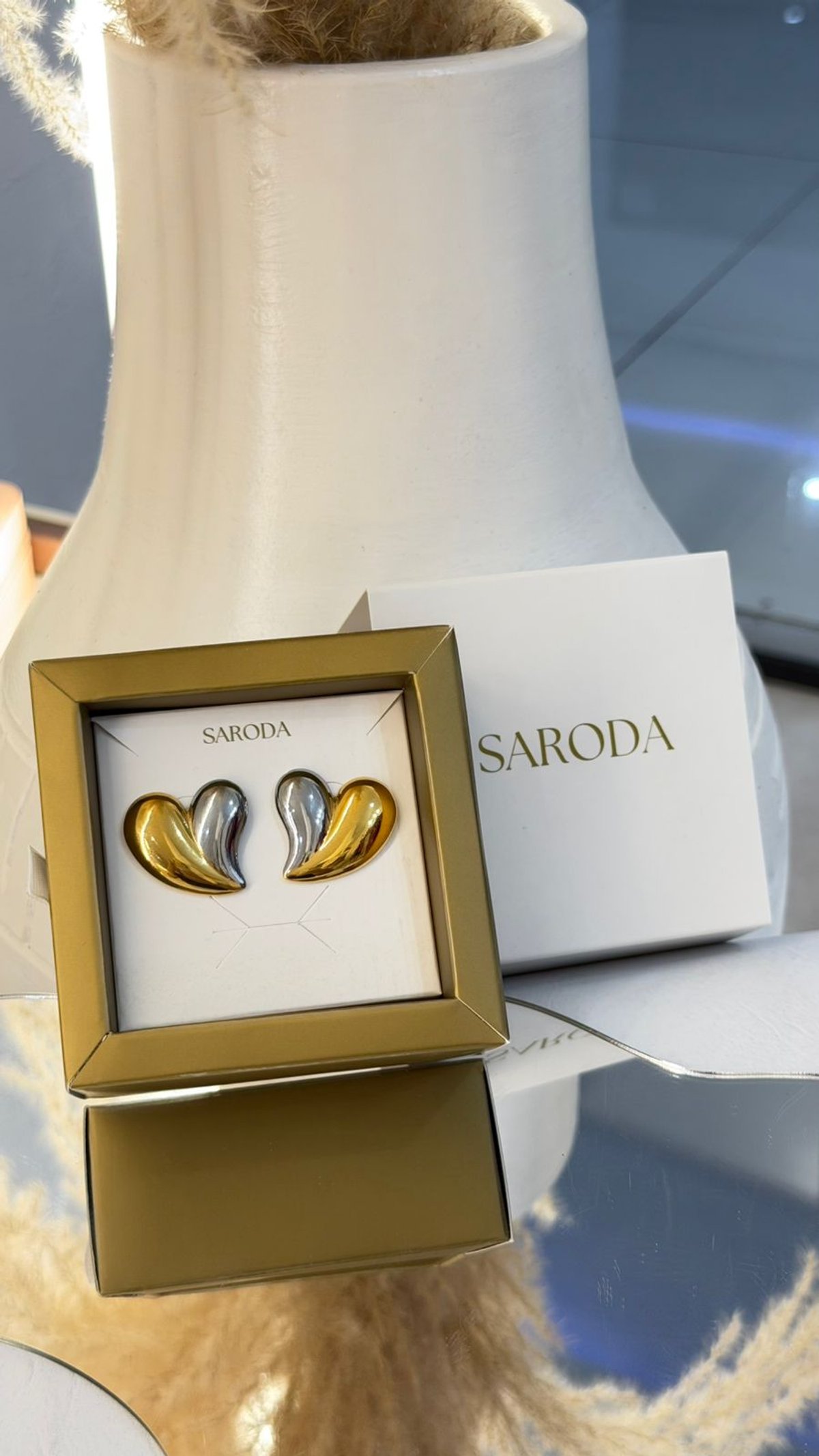 Aros Corazón Bicolor