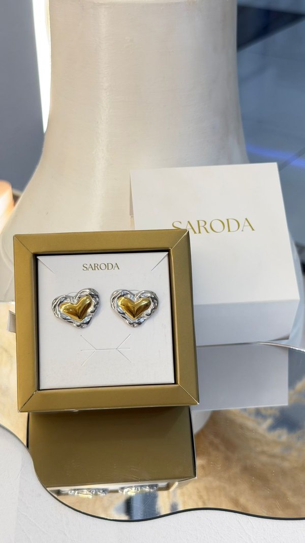 Aros Corazón Bicolor