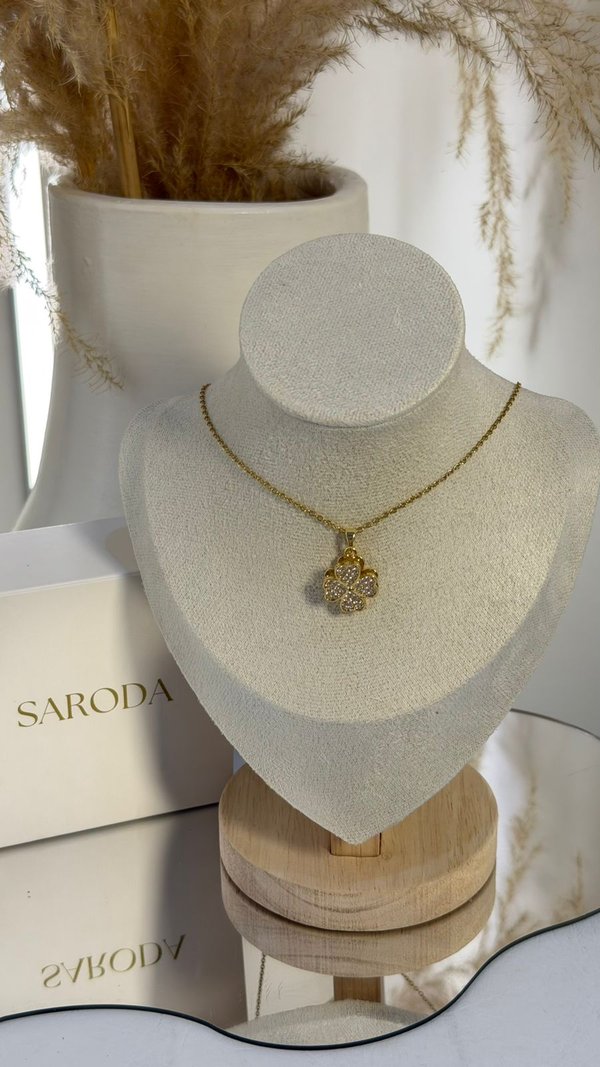 Collar Trébol Giratorio Dorado