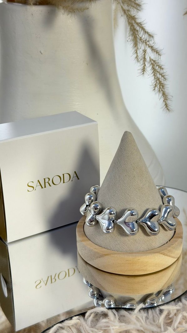 Pulsera Maxi Heart Plateado