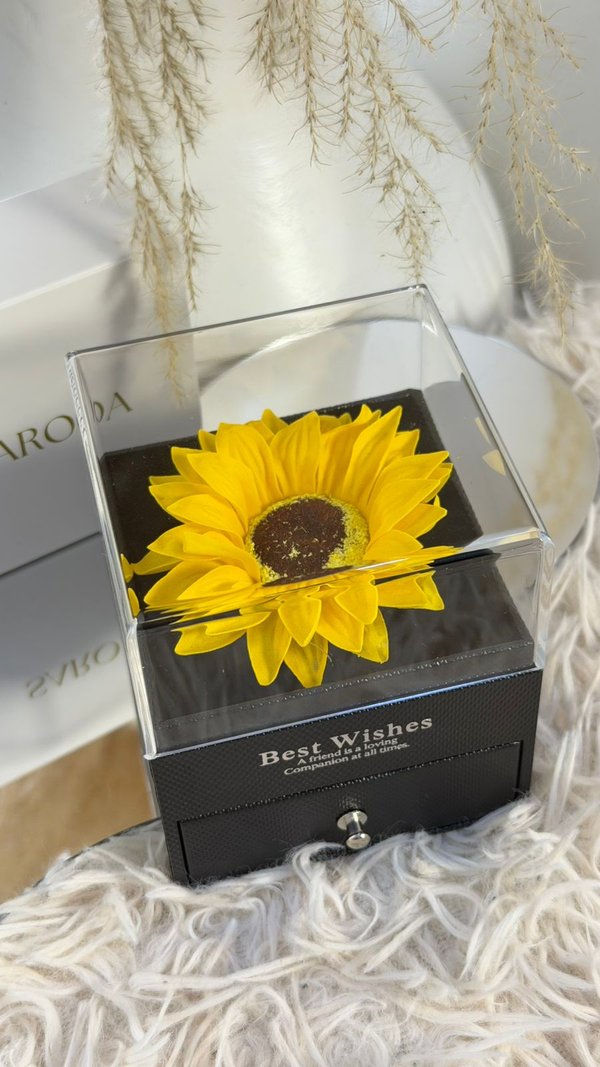Cajita con girasol eterno