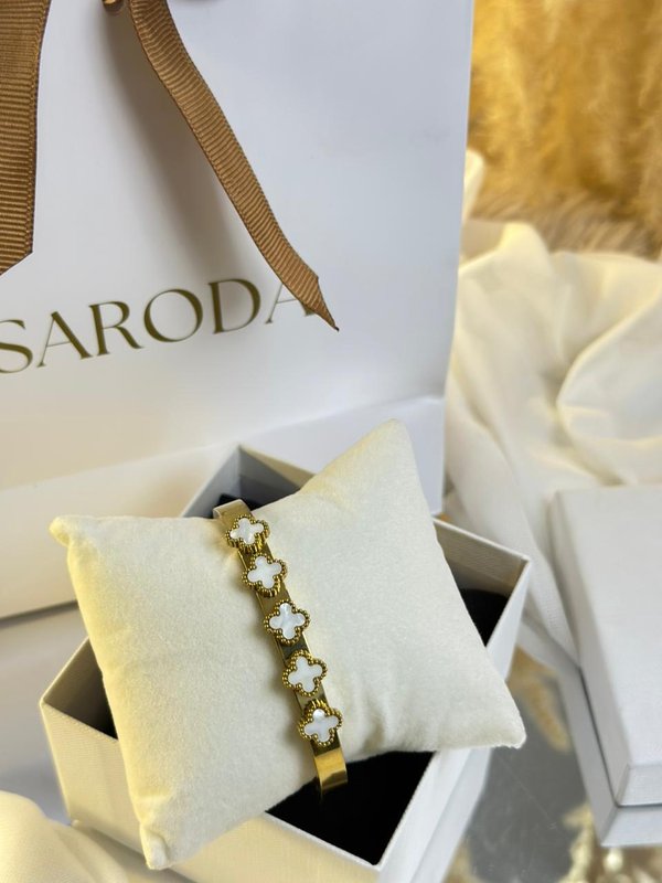 Pulsera Trébol Blanco