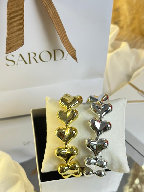 Pulsera Maxi Heart Plateado