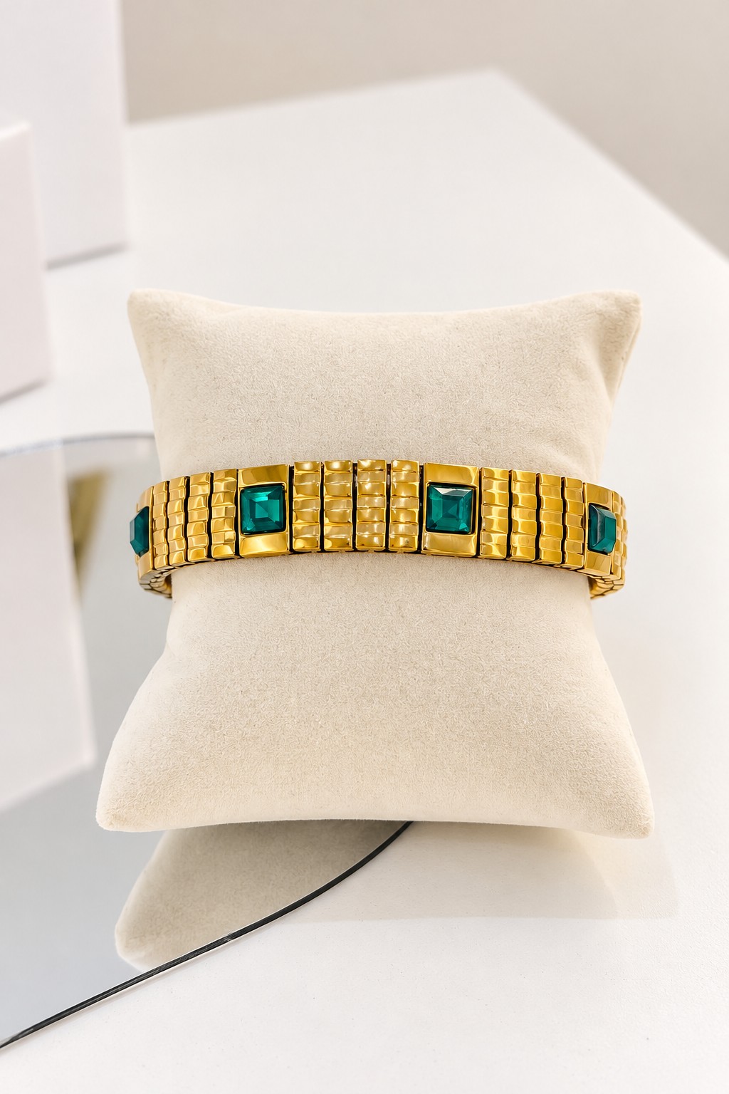 Pulsera ajustable esmeralda