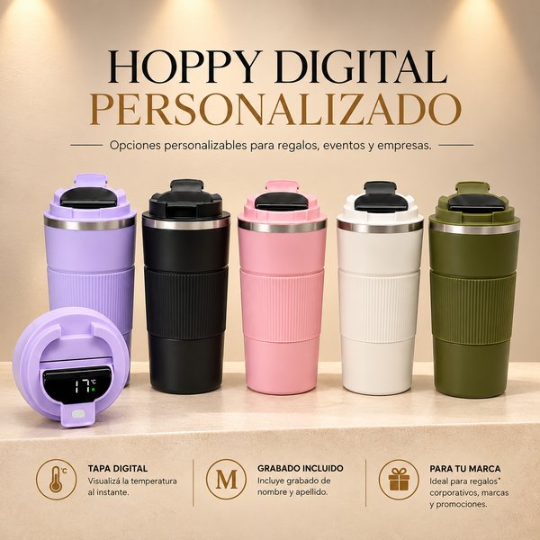 Vaso con tapa digital