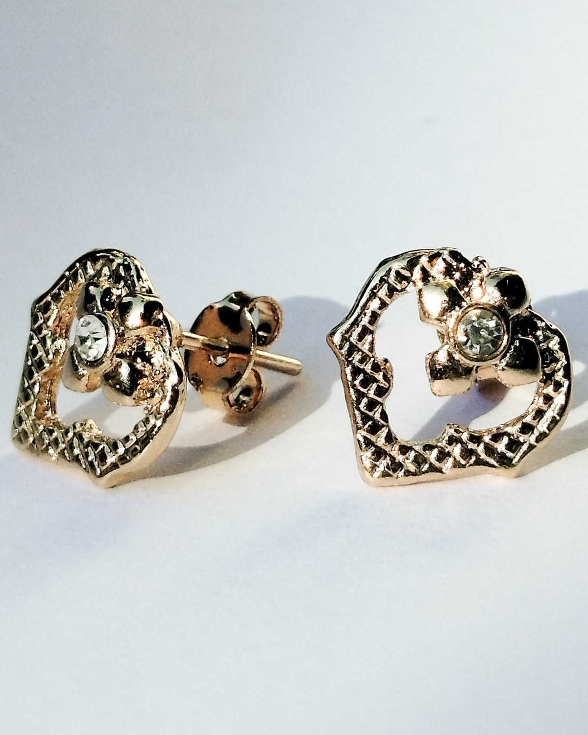 Aros Corazón con brillo