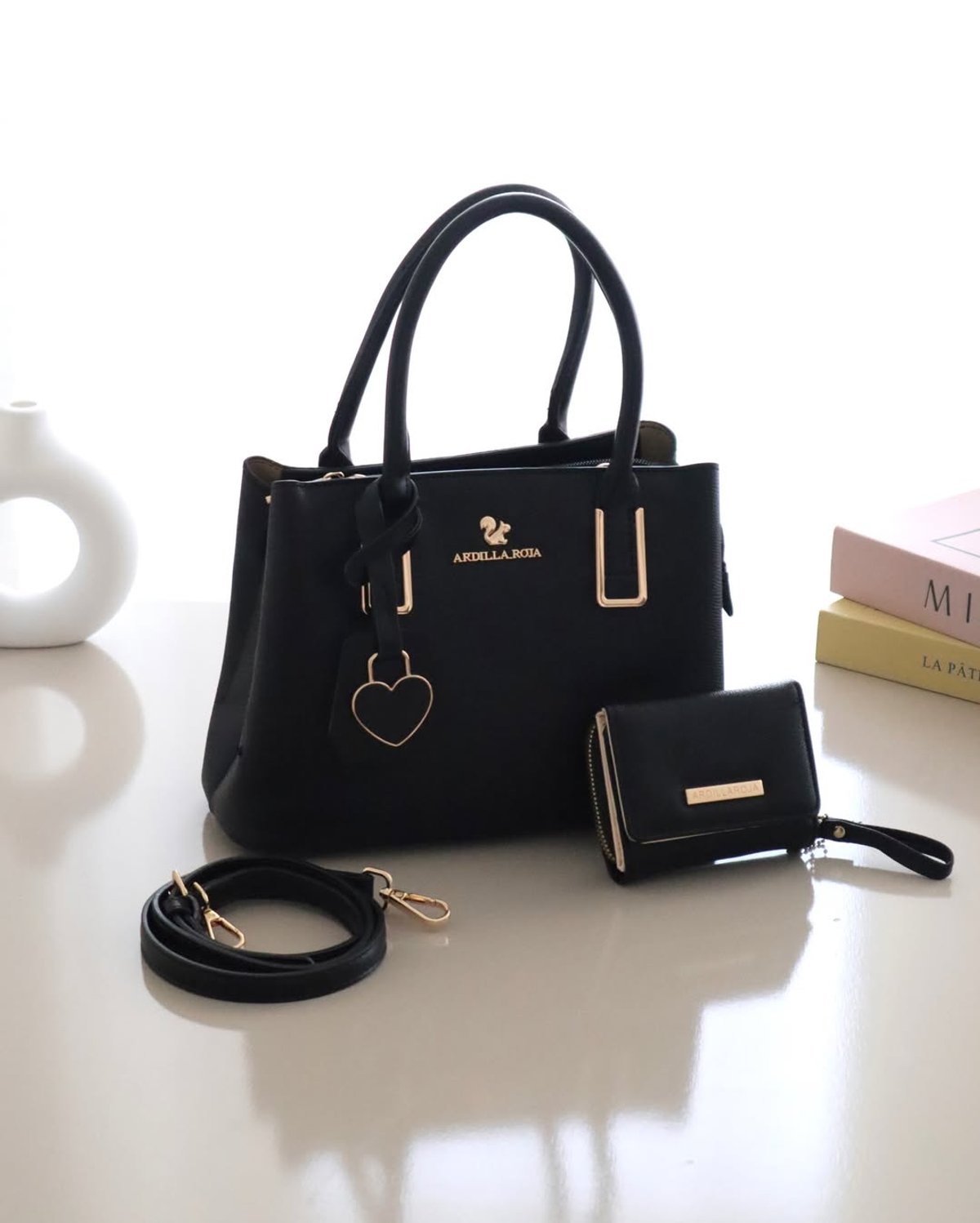 Set Cartera + Billetera Ardilla Roja