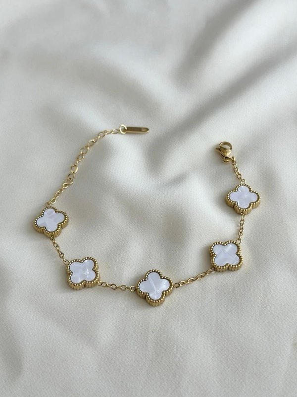 Pulsera Van Cleef White & Gold