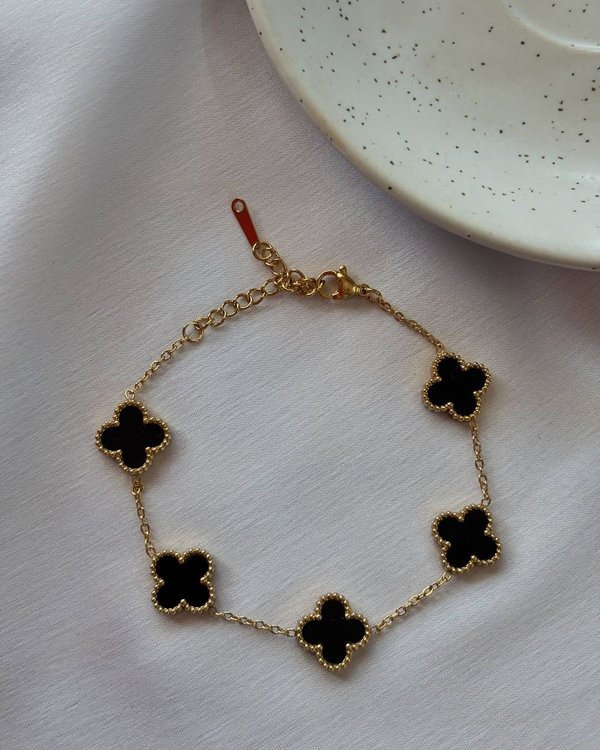 Pulsera Van Cleef Black & Gold