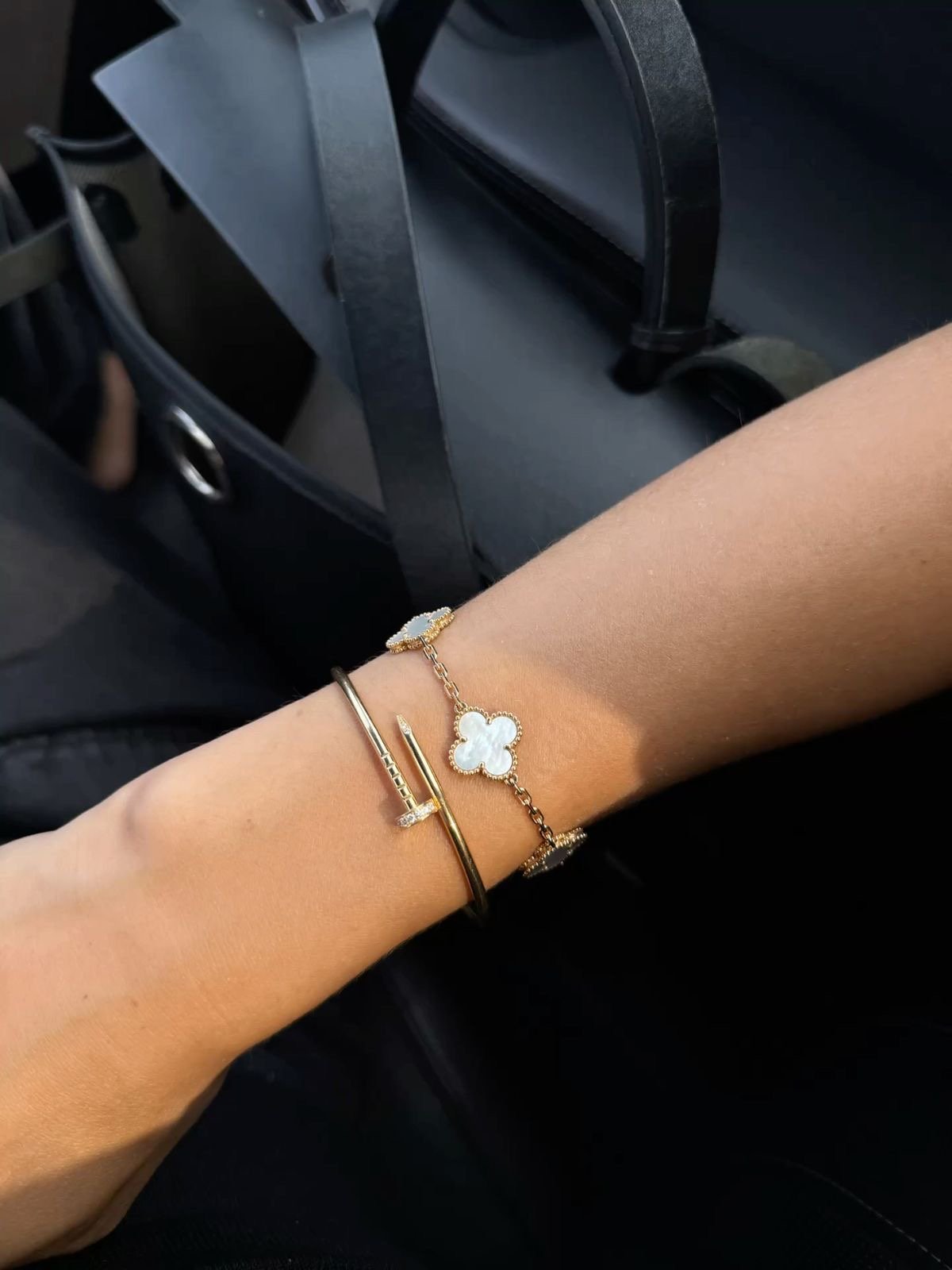 Pulsera Van Cleef White & Gold - 3