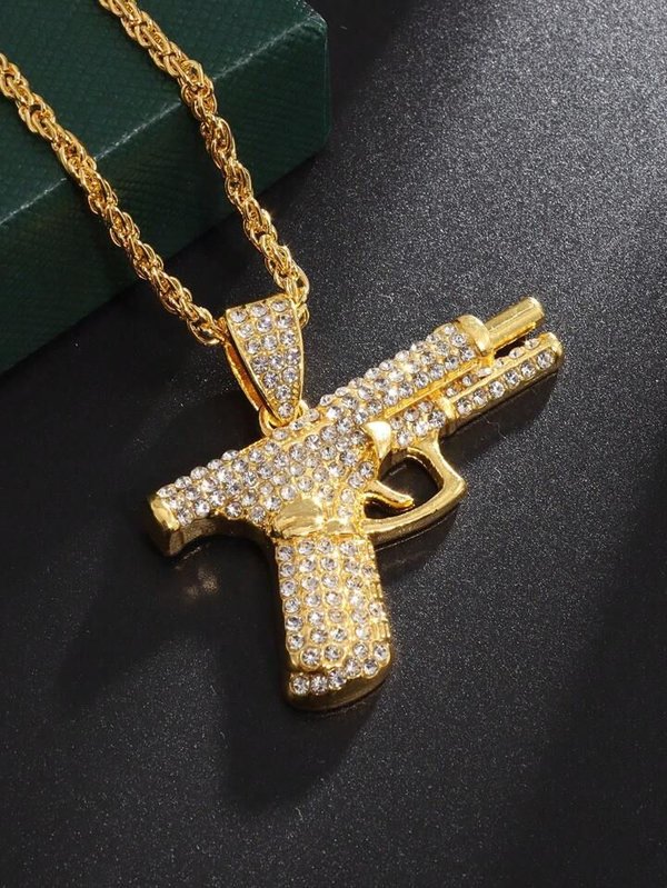 Collar con colgante de pistola 