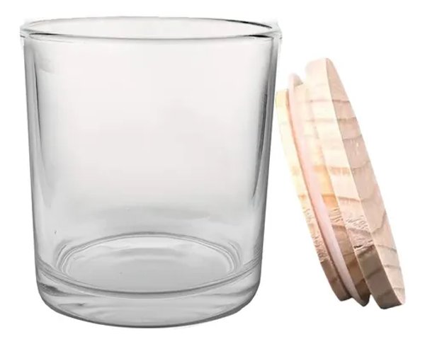 10 Unidades Frasco vidrio con tapa de madera hermética 220 ml