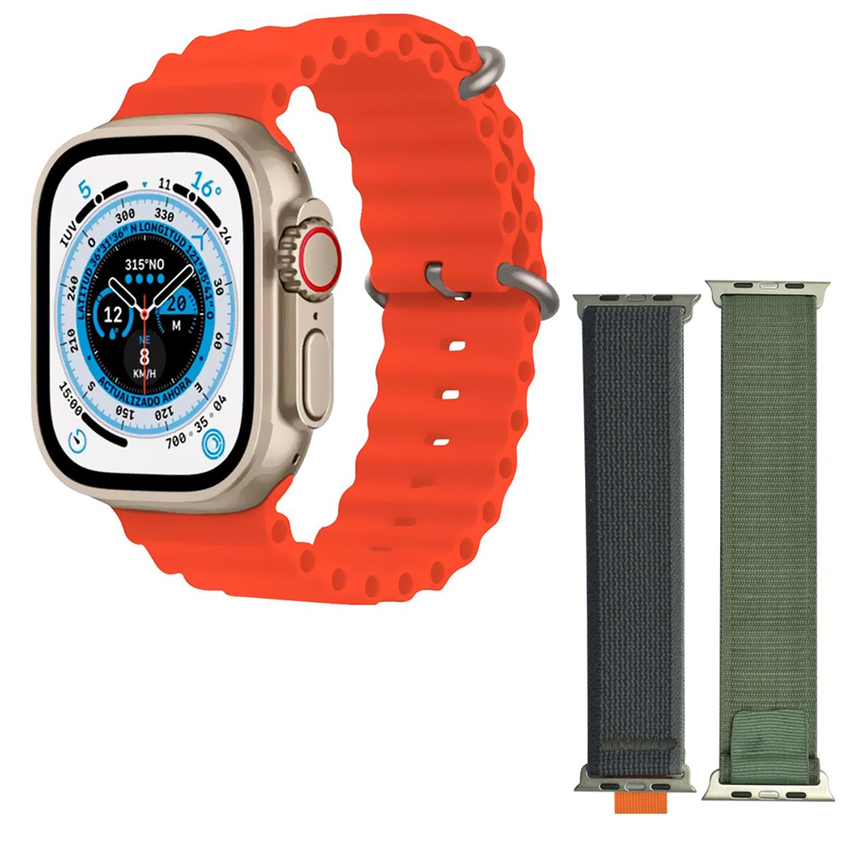 SmartWatch Blulory Glifo Ultra Max - INCLUYE 2 PULSERAS ADICIONALES