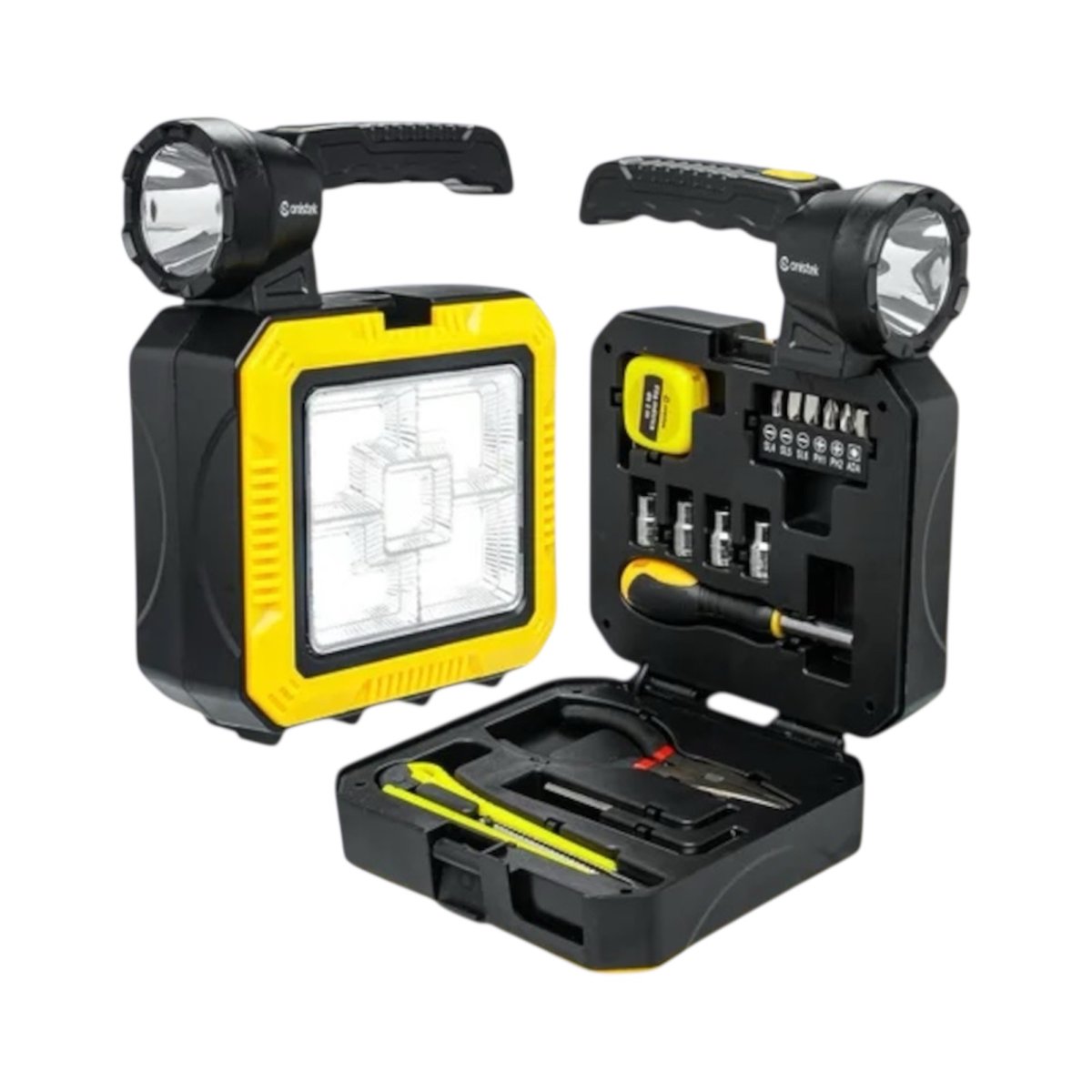 KIT DE HERRAMIENTAS LINTERNA Y CARGADOR
