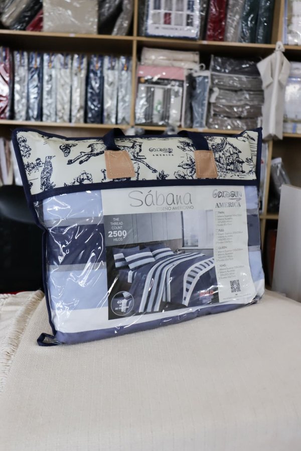 Juego de Sábanas Estampadas Goldsun King Size 2500 Hilos – Diseño Americano Premium (200×205 cm)