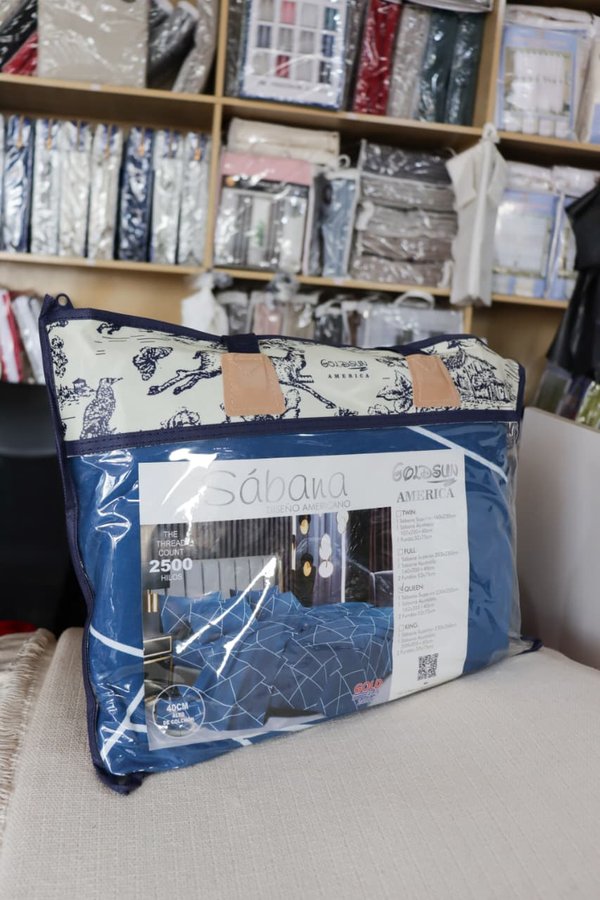 Juego de Sábanas Estampadas Goldsun King Size 2500 Hilos – Diseño Americano Premium (200×205 cm)