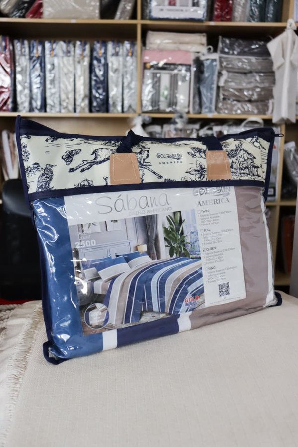 Juego de Sábanas Estampadas Goldsun King Size 2500 Hilos – Diseño Americano Premium (200×205 cm)