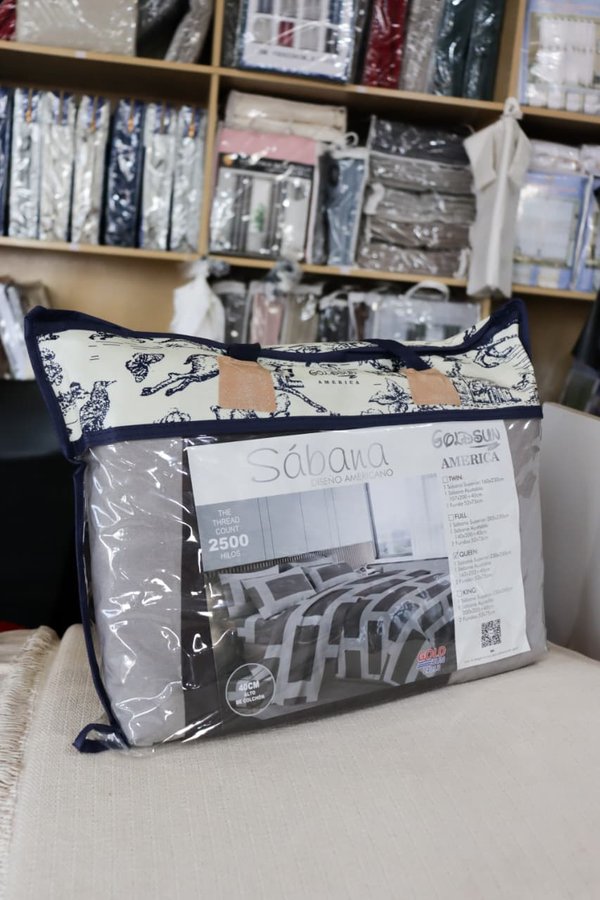 Juego de Sábanas Estampadas Goldsun King Size 2500 Hilos – Diseño Americano Premium (200×205 cm)