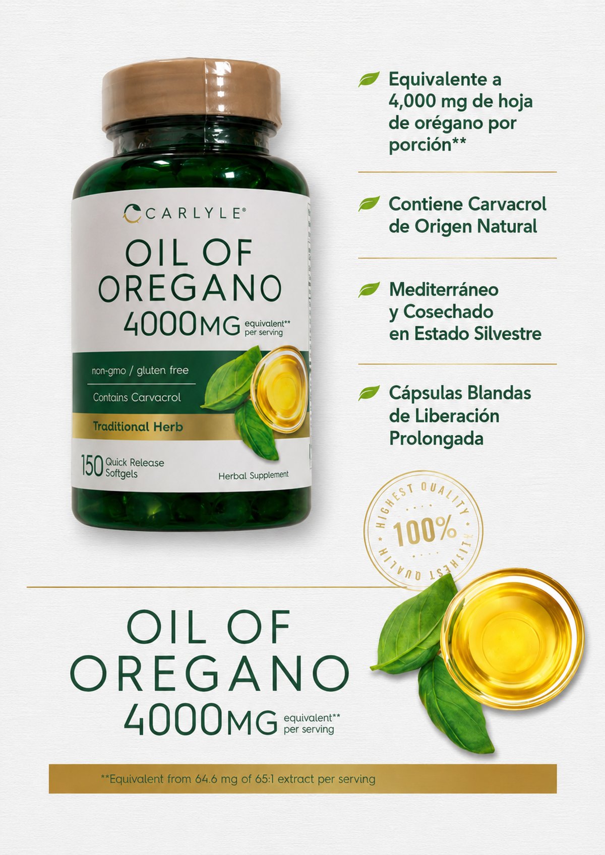 ACEITE DE OREGANO 150 CAPSULAS  - 2