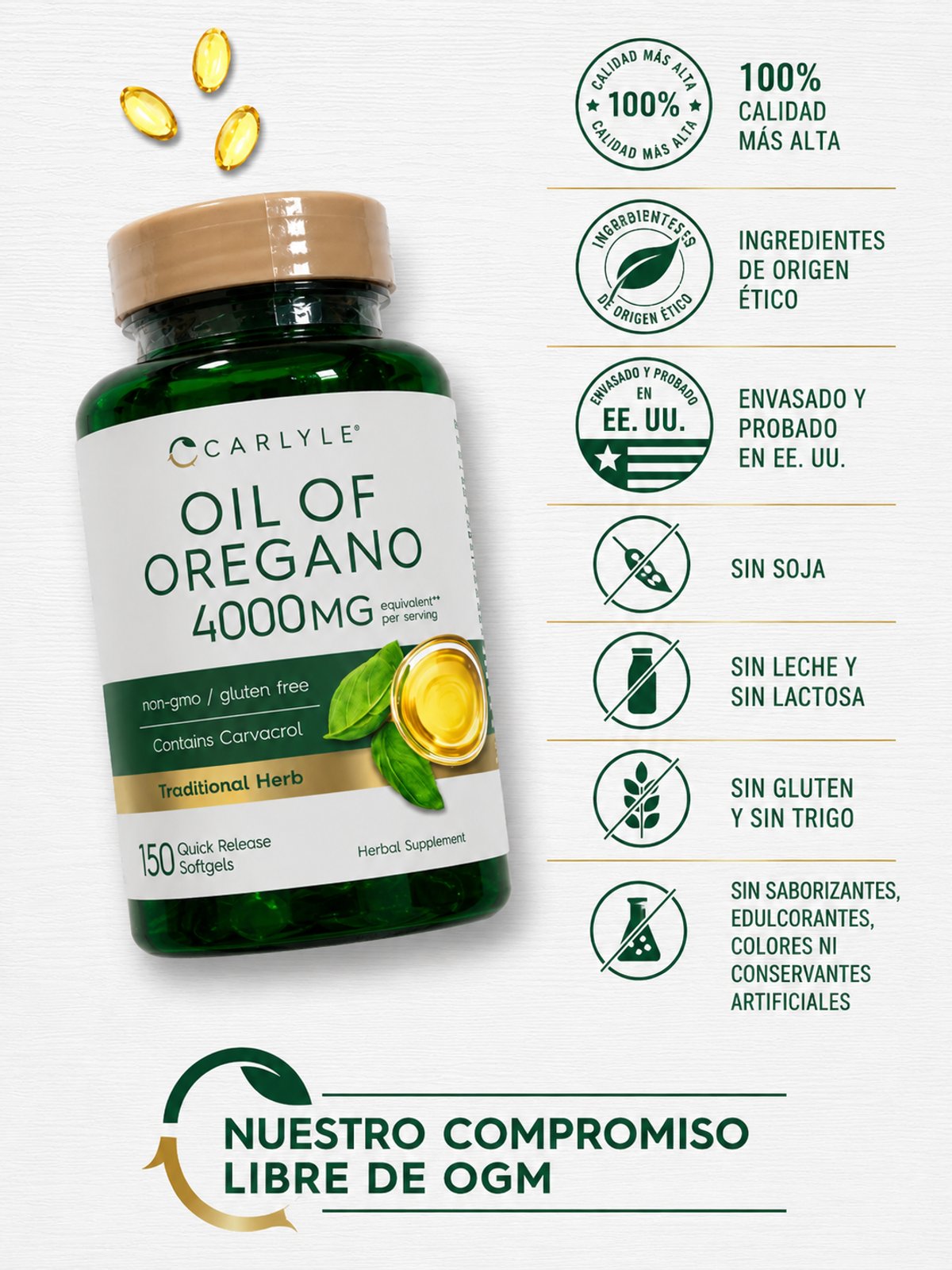 ACEITE DE OREGANO 150 CAPSULAS  - 3