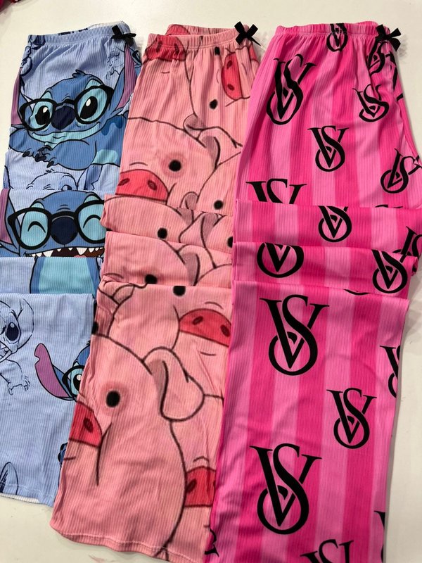 Pijama pantalón estampado con cintura elástica